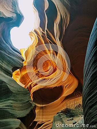 Exploring Antelope Canyon Arizona USA Stock Photo