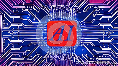 Exploring Artificial Intelligence - Chip - processor - circuits Stock Photo