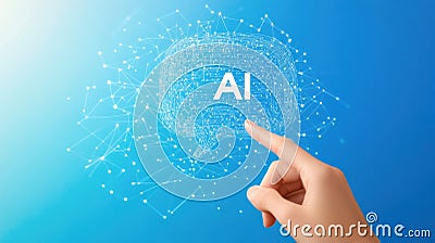 Exploring Artificial Intelligence Technology with Digital Innovation and Interactive Design Stock Photo