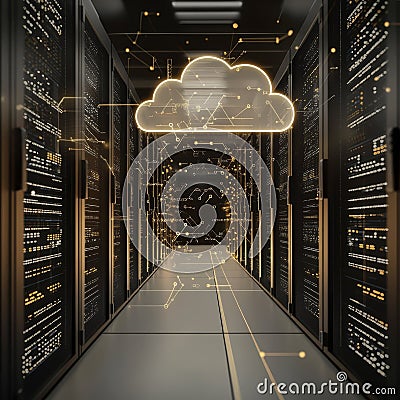 Exploring Cloud Computing in Modern Data Centers for Advanced Technological Insights Stock Photo