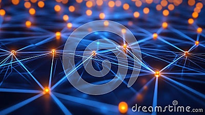 Exploring complex network systems, a visual journey into interconnected nodes and lines Stock Photo