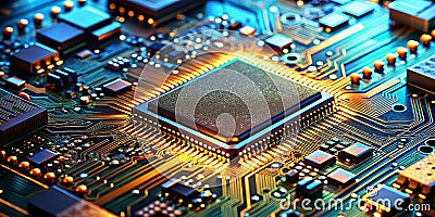 Exploring the Cutting Edge of Computer Design A Deep Dive into Innovative Circuit Boards and Microchips Stock Photo