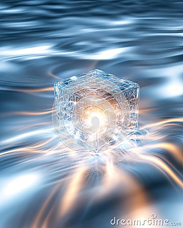 Exploring the Depth of Multidimensional Space Through Tesseract Projection With Intricate Shadows Stock Photo