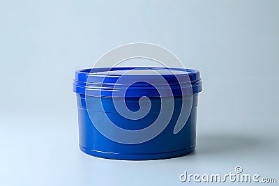 Exploring the Design and Functionality of a Simple Plastic Container with a Secure Lid, Ideal for Storage Solutions and Everyday Stock Photo