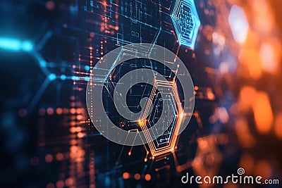 Exploring digital networks, a visual journey into the interconnected world Stock Photo