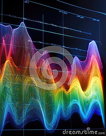 Exploring the Electromagnetic Spectrum With a Colorful Graphical Representation Stock Photo