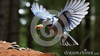 Exploring The Feeding Behavior Of Blue Jays In The Wild With Canon M50 Stock Photo