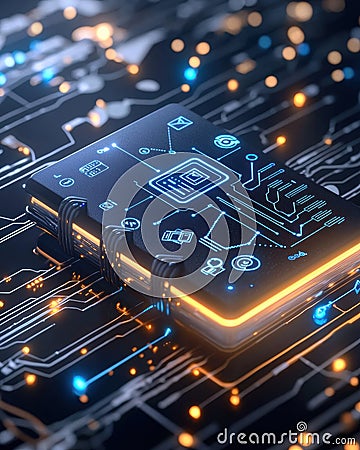 Exploring the Future of Blockchain Technology and Computer Chip Innovations in a Digital Ecosystem Stock Photo
