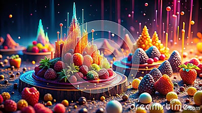 Exploring the Future of Food A Visual Journey Through Culinary Data Visualization Stock Photo