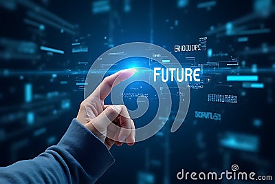Exploring future technologies digital innovation virtual environment interactive concept Stock Photo