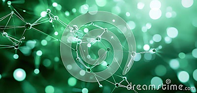 Exploring futuristic technology with green and white digital design elements. Generative AI Stock Photo