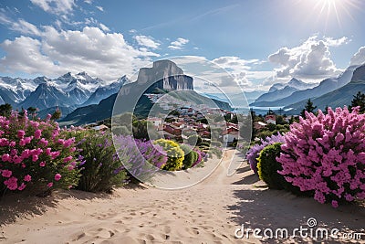 Exploring Infinite Textile Patterns Vibrant Geometric Shapes of image generated by Ai Stock Photo