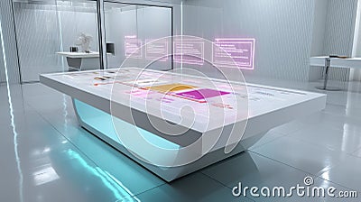 Exploring the Interconnection of Data Analytics and Business Strategy at a Simple White Table Stock Photo