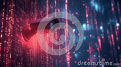 Exploring the intersection of surveillance technology and digital data representation in modern security systems Stock Photo