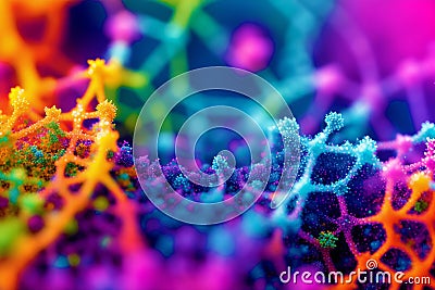 Exploring the Intricacies of Neurons and Synapses. A beautiful abstract Neurons and Synapses. Generative AI Stock Photo