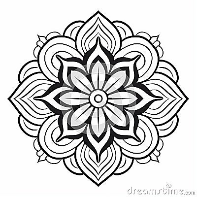 Exploring The Intricate Beauty Of Monochromatic Mandala Designs Stock Photo