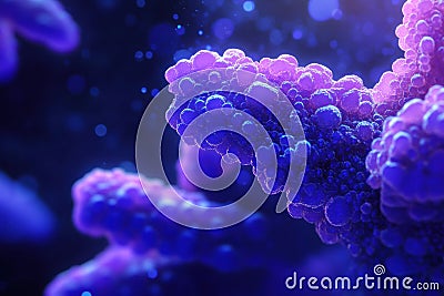 Exploring the intricate structure of botulinum toxin molecules in vibrant colors. Generative AI Stock Photo