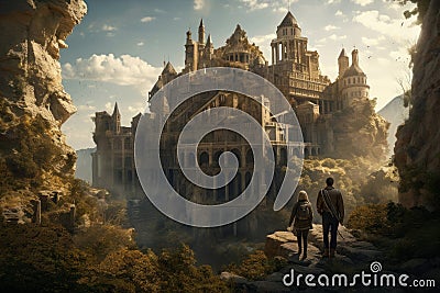 A Majestic Castle: A 3D Studio Max Masterpiece Stock Photo