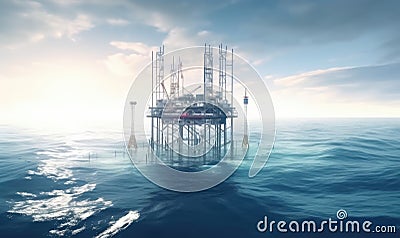 Exploring the potential of offshore hydrogen production Creating using generative AI tools Stock Photo