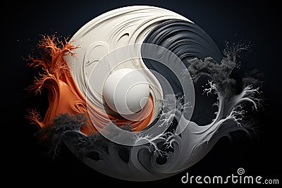 Exploring the profound symbolism and philosophy of yin-yang: a journey into balance, harmony, and duality in Chinese Stock Photo