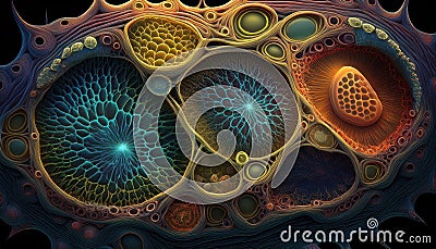 Exploring vibrant and dynamic cellular structures Stock Photo