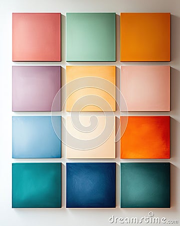 Exploring the Vibrant Dynamics of the Business Model Canvas with Colorful Squares Representation Stock Photo