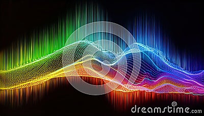 Exploring the Vibrant Waves of the Electromagnetic Spectrum in Dynamic Visual Representation Stock Photo