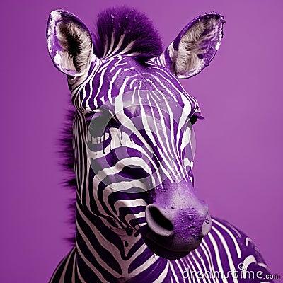 Exploring The World Of Painting Zebras On Purple: A Photographer's Journey Stock Photo