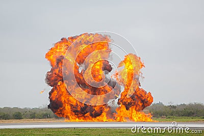 Explosion at airport Stock Photo