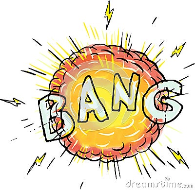 Explosion Bang Cartoon Stock Photo