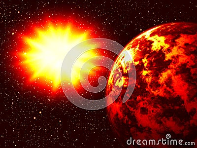 Explosion of the big star Stock Photo