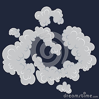 Explosion. Cartoon bomb explode effect with smoke effect. Comic boom vector illustration. Clipart element for game Vector Illustration