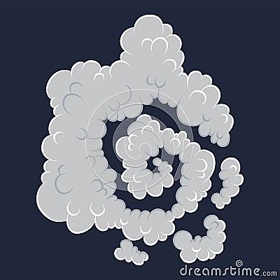 Explosion. Cartoon bomb explode effect with smoke effect. Comic boom vector illustration. Clipart element for game Vector Illustration