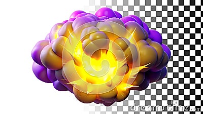 Explosion cloud, boom, burst and dynamic effect png transparent image Generative AI Stock Photo