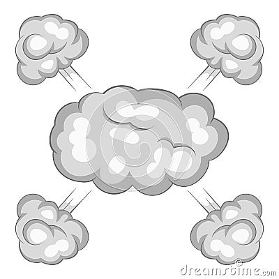 Explosion cloud icon, cartoon style Vector Illustration