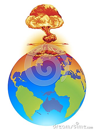 Explosion earth disaster concept Vector Illustration