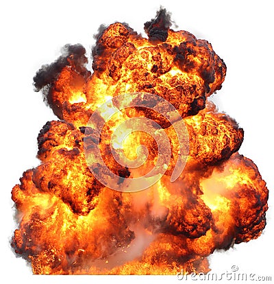 Explosion fireball isolated fire not nuclear war Stock Photo