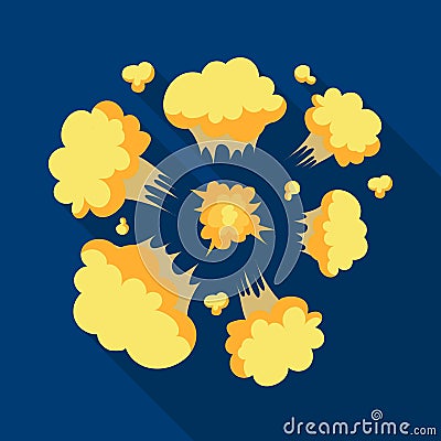 Explosion icon in flat style isolated on white background. Explosions symbol stock vector illustration. Vector Illustration