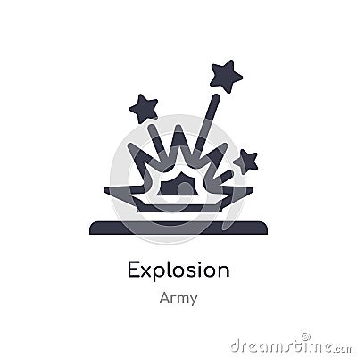 explosion icon. isolated explosion icon vector illustration from army collection. editable sing symbol can be use for web site and Vector Illustration