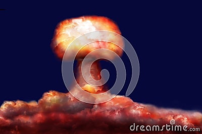 Explosion of nuclear bomb Stock Photo