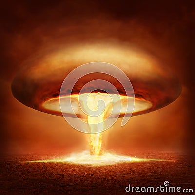 Explosion of nuclear bomb Stock Photo