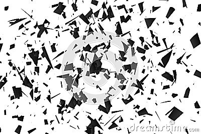 Explosion particle background. Shatter glass. Abstract explode particles. Effect of destruction. Burst texture. Graphic Vector Illustration