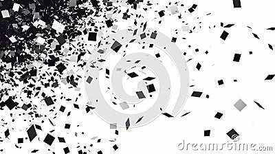 Explosion particle background. Shatter glass. Abstract explode particles. Effect of destruction. Cartoon Illustration