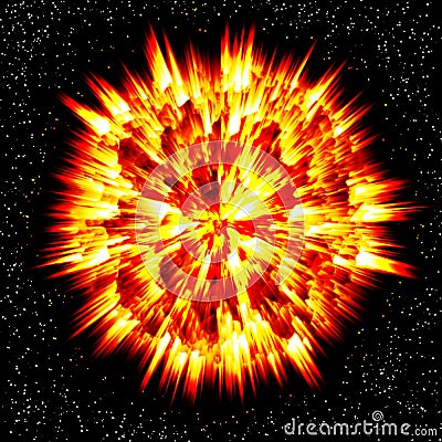 Explosion of planet Stock Photo