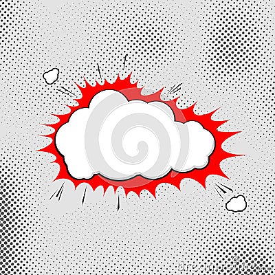 Explosion pop-art bubble template comic style Vector Illustration