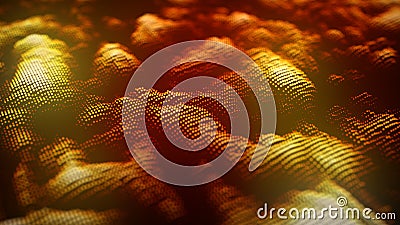Explosion on a dark background. Volcanic eruption Connetion sphere with dots and lines. Lava flow wave 3D rendering Stock Photo