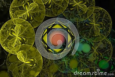 Fractal future mystery magic ethereal mystical swirl backdrop explosion creativity motion design effect Stock Photo