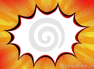 Explosion steam bubble pop art funny funky banner retro comics b Vector Illustration