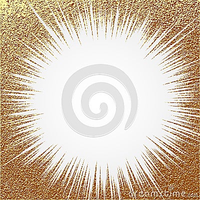 Explosion vector illustration. Sun ray or star burst element with sparkles. Gold Christmas element Golden glow glitter. Light rays Vector Illustration