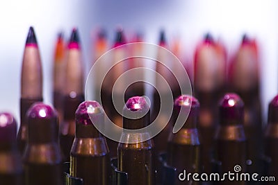 Explosive ammo rounds Stock Photo